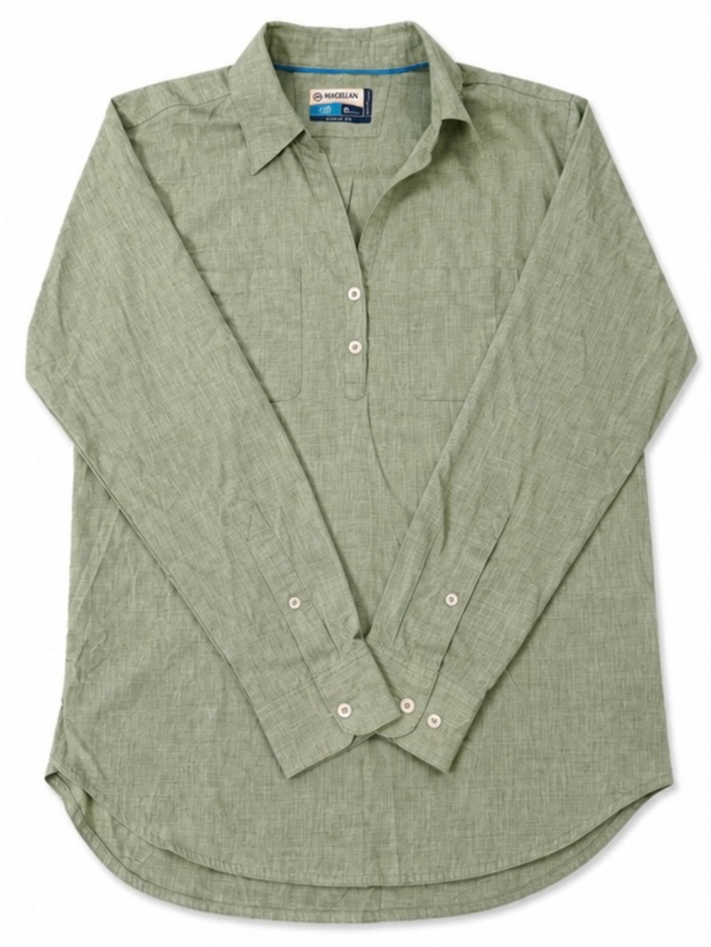 Magellan Outdoors Light Sage Green Long-Sleeve Button Down Shirt